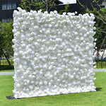 Aliflowers White Rose Hydrangea 5D Rolling Up Curtain Flower Wall Wedding Backdrop ALFWL028 - Ali Flowers