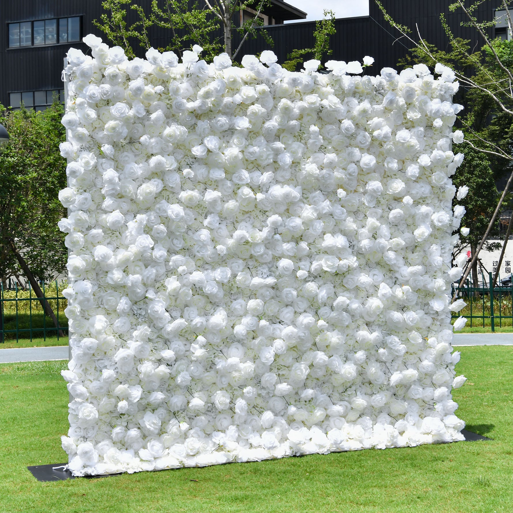 Aliflowers White Rose Hydrangea 5D Rolling Up Curtain Flower Wall Wedding Backdrop ALFWL028 - Ali Flowers