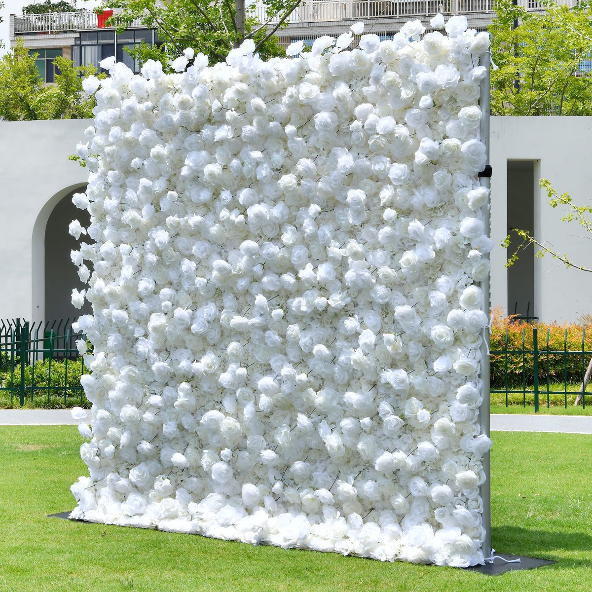 Aliflowers White Rose Hydrangea 5D Rolling Up Curtain Flower Wall Wedding Backdrop ALFWL028 - Ali Flowers