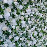 Aliflowers 5D White Rose with Hanging Green Plants Wedding Backdrop Floral Wall Decoration ALFWL097 - Ali Flowers