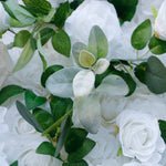 Aliflowers 5D White Rose with Hanging Green Plants Wedding Backdrop Floral Wall Decoration ALFWL097 - Ali Flowers