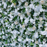 Aliflowers 5D White Rose with Hanging Green Plants Wedding Backdrop Floral Wall Decoration ALFWL097 - Ali Flowers