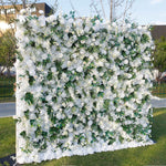 Aliflowers 5D White Rose with Larkspur Flower Wall Backdrop ALFWL039 - Ali Flowers