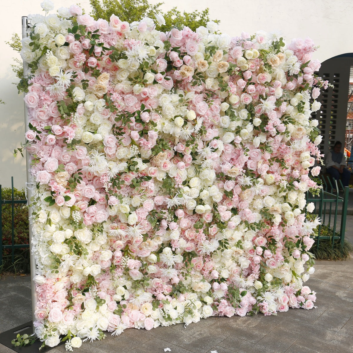 Aliflowers5D Pink Champagne Rose Flower Wall Wedding Party Decoration Backdrop ALFWL180