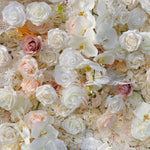 Aliflowers 5D Champagne White Rose with White leaves for wedding backdrop ALFWL029 - Ali Flowers