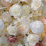 Aliflowers 5D Champagne White Rose with White leaves for wedding backdrop ALFWL029 - Ali Flowers