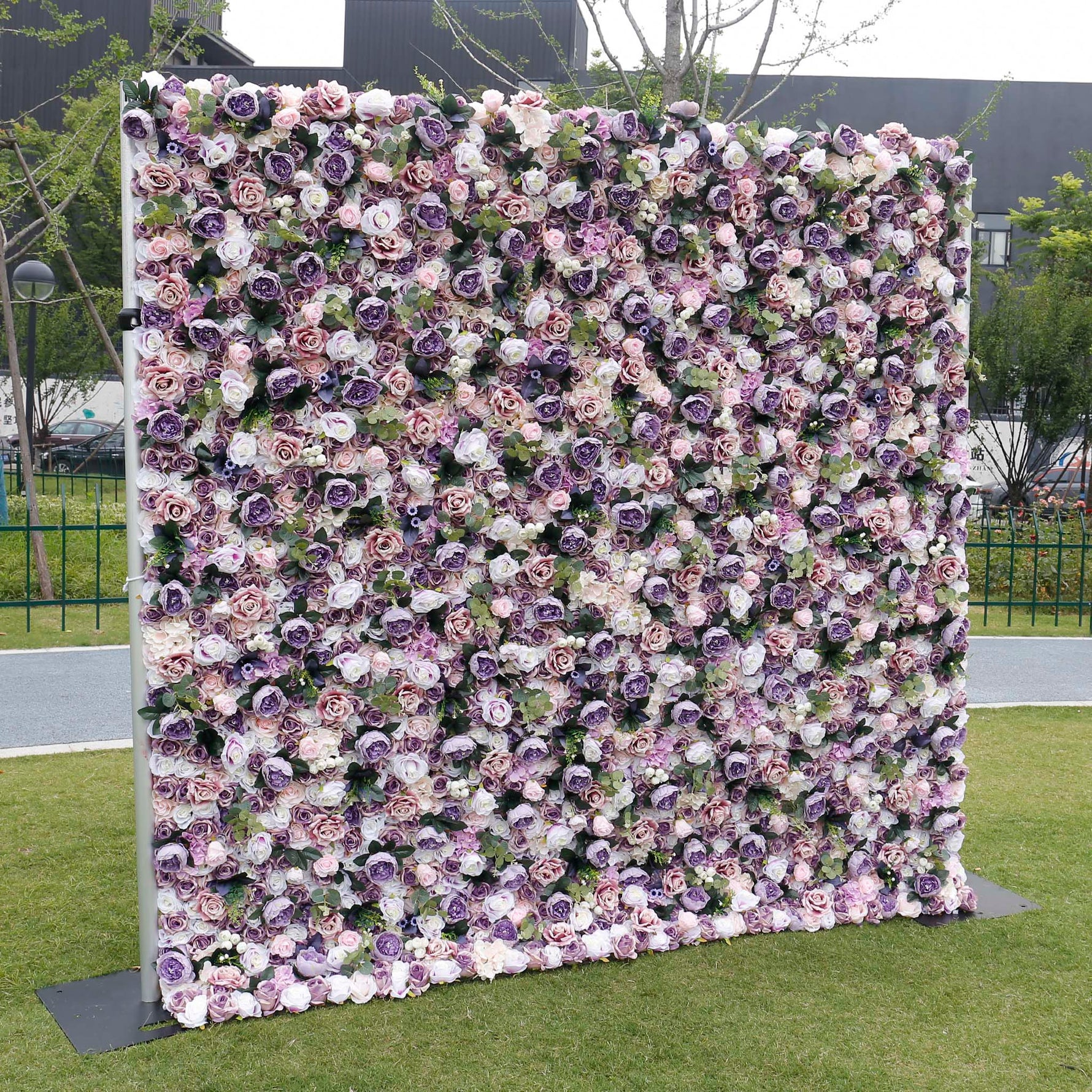 Aliflowers 5D Dirty Purple Peony with Rose Floral Wall Backdrop ALFWL101 - Ali Flowers