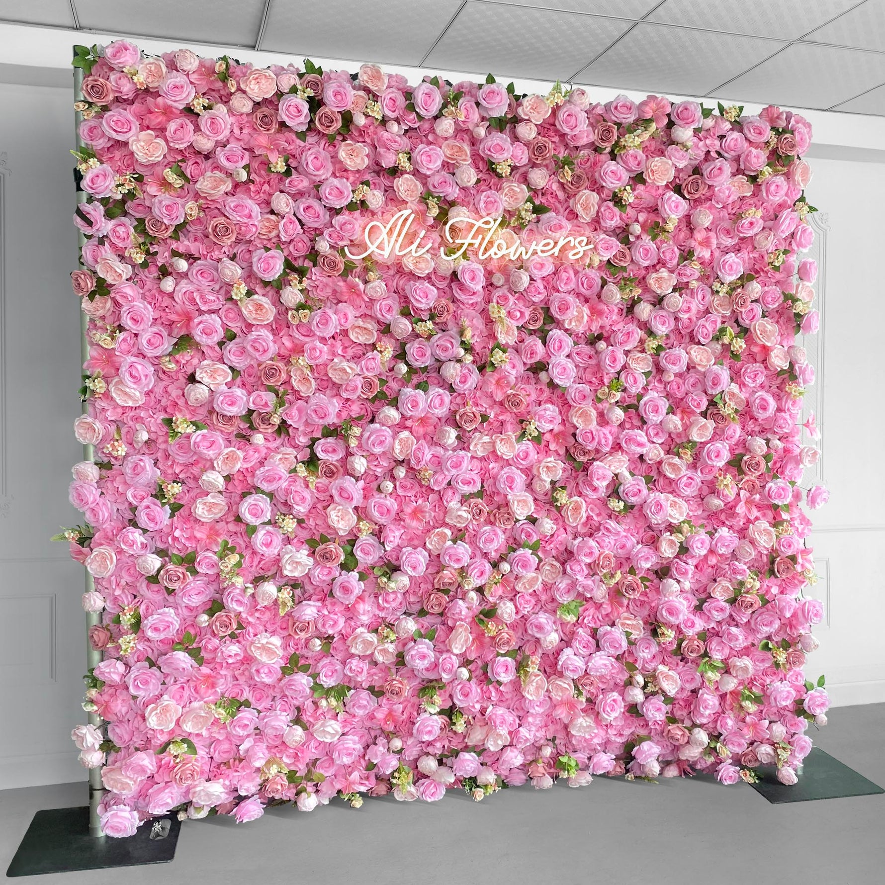 Aliflowers 5D Pink Rose Flower Wall Wedding Party Flower Decoration Background