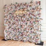 Aliflowers 5D Vintage Rose Gold & Lavender Flower Wall Wedding Party Backdrop