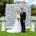 Aliflowers White Rose Hydrangea 5D Rolling Up Curtain Flower Wall Wedding Backdrop ALFWL028 - Ali Flowers