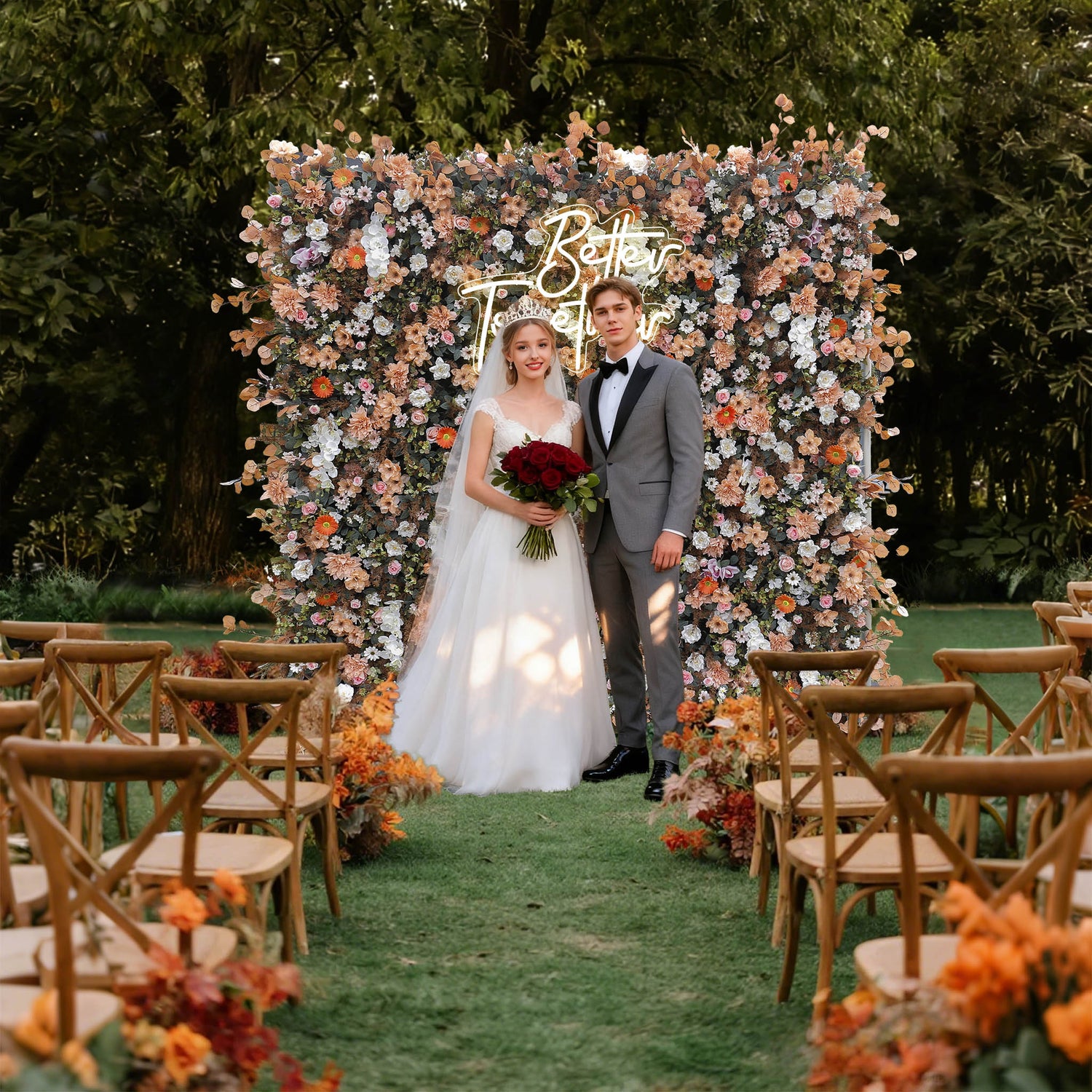 Aliflowers 5D Pastoral Style White Orange Flower Wall Decor ALFWL041 - Ali Flowers