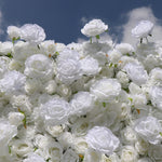 Aliflowers 5D White Rose & Hydrangea Rolling Curtain Flower Wall Backdrop ALFWL130 - Ali Flowers