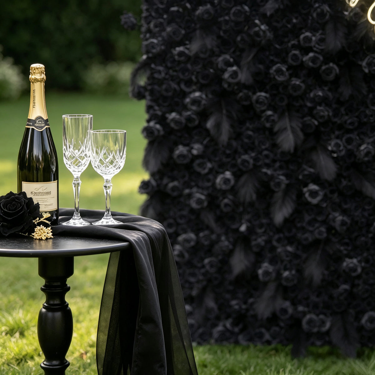 Aliflowers 5D Dark Black Rose Wall Floral Arrangement Artificial Flower Wall ALFWL090 - Ali Flowers