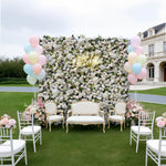 White Peony with Leaves Artificial flower for Wedding 3D Flower Wall ALFWL033 - Ali Flowers