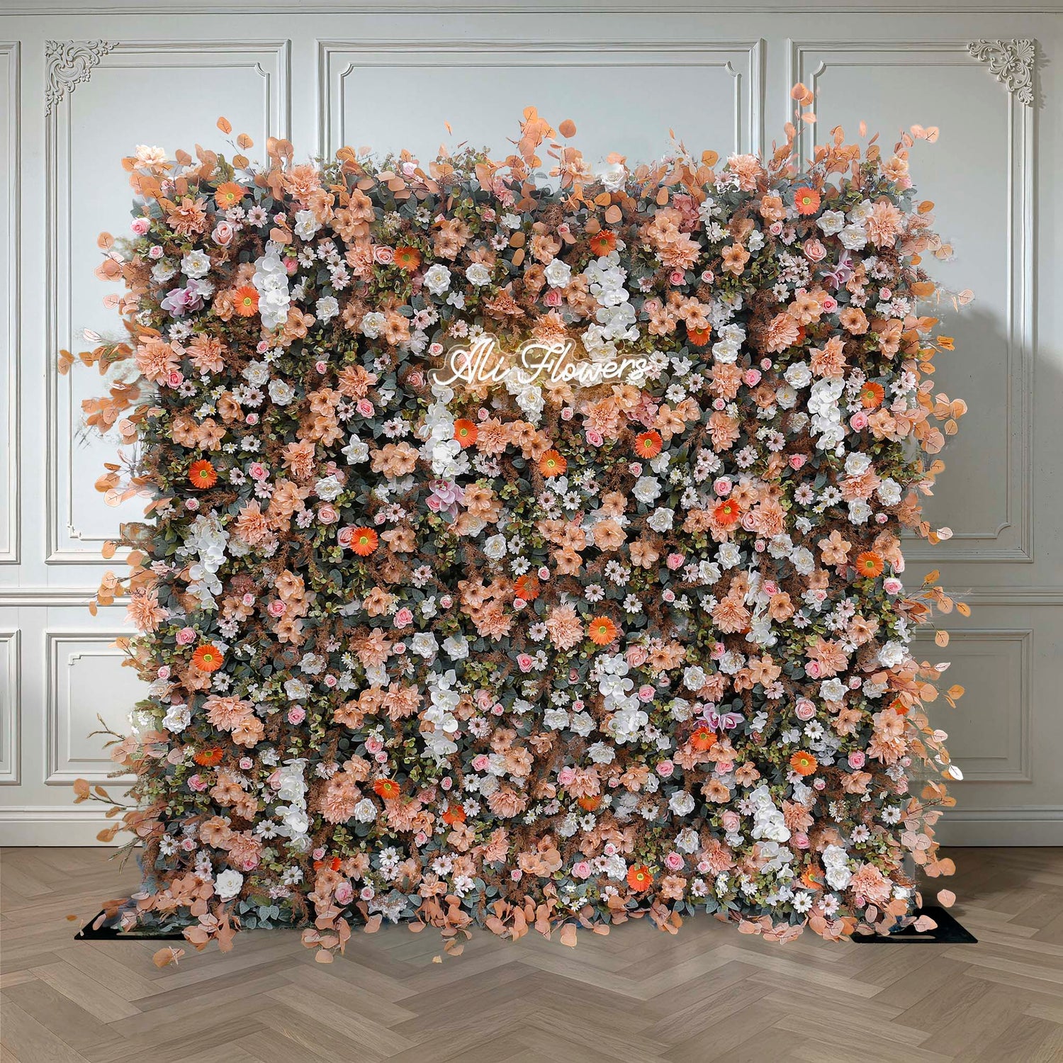 Aliflowers 5D Pastoral Style White Orange Flower Wall Decor ALFWL041