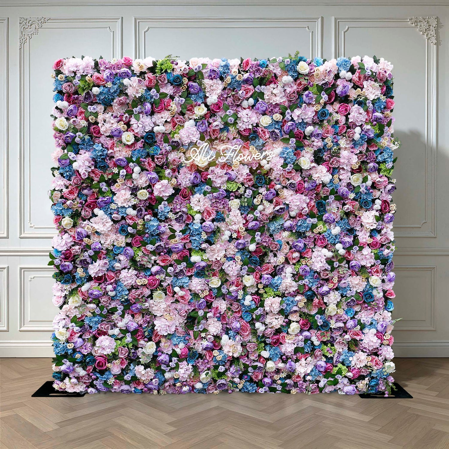 Aliflowers Violet Blue Roese Peony Flowering Wall Wedding Decor ALFWL055