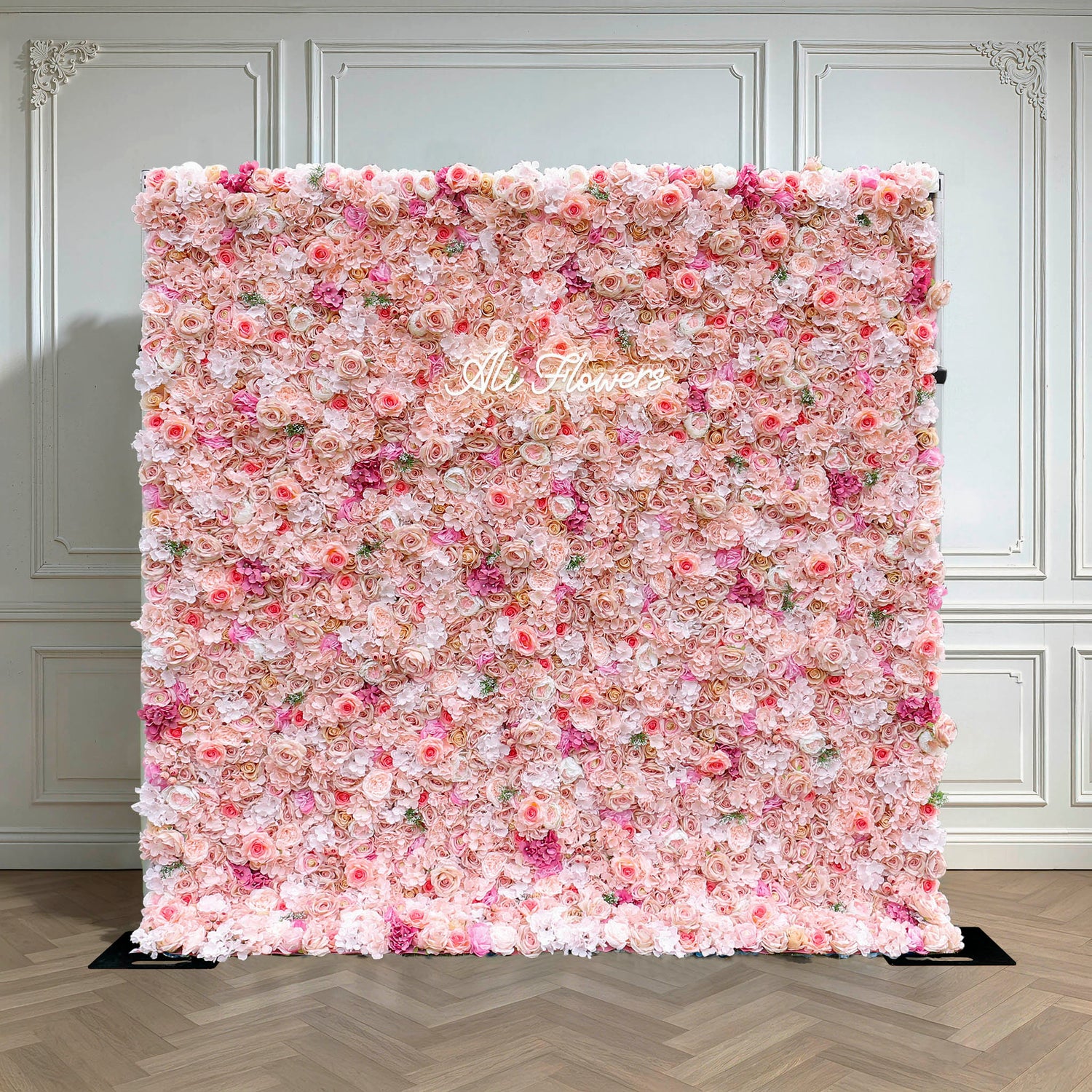 Aliflowers 2D Artificial Roll up Hydrangea Floral Wall Background ALFWL102