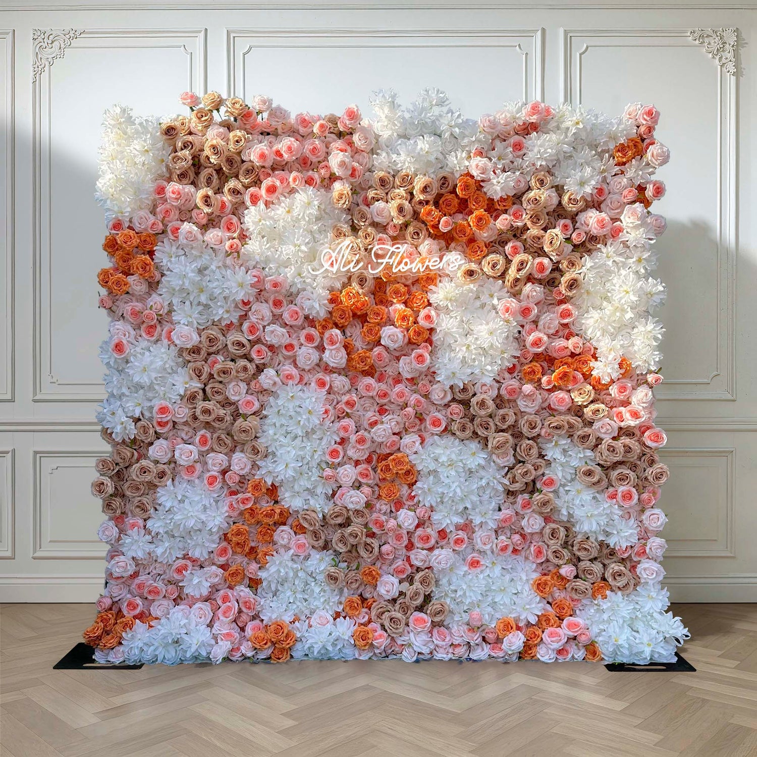 Aliflowers Premium Silk Rose Flower Wall Panel for Parties & Photoshoots ALFWL176