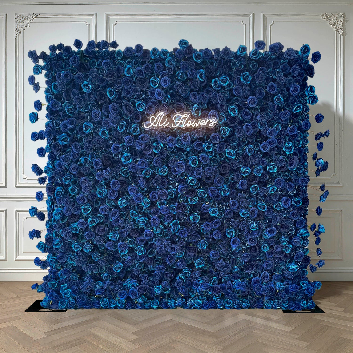 Aliflowers 5D Blue Rose Flower Fabric Backdrop Decoration Party Props ALFWL195
