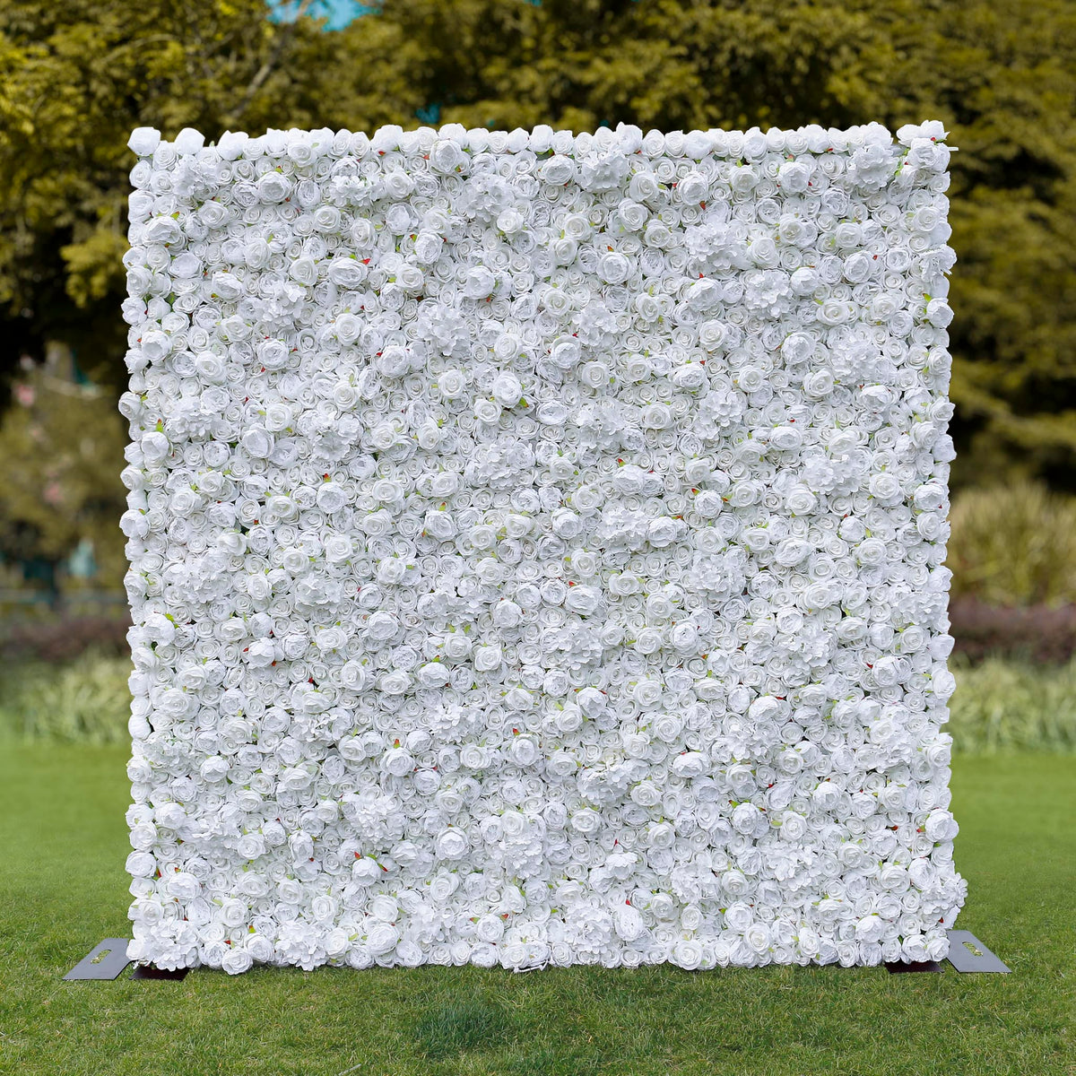 Aliflowers 3D Fabric Artificial White Rose Flower Wall for Bridal Shower ALFWL054 - Ali Flowers