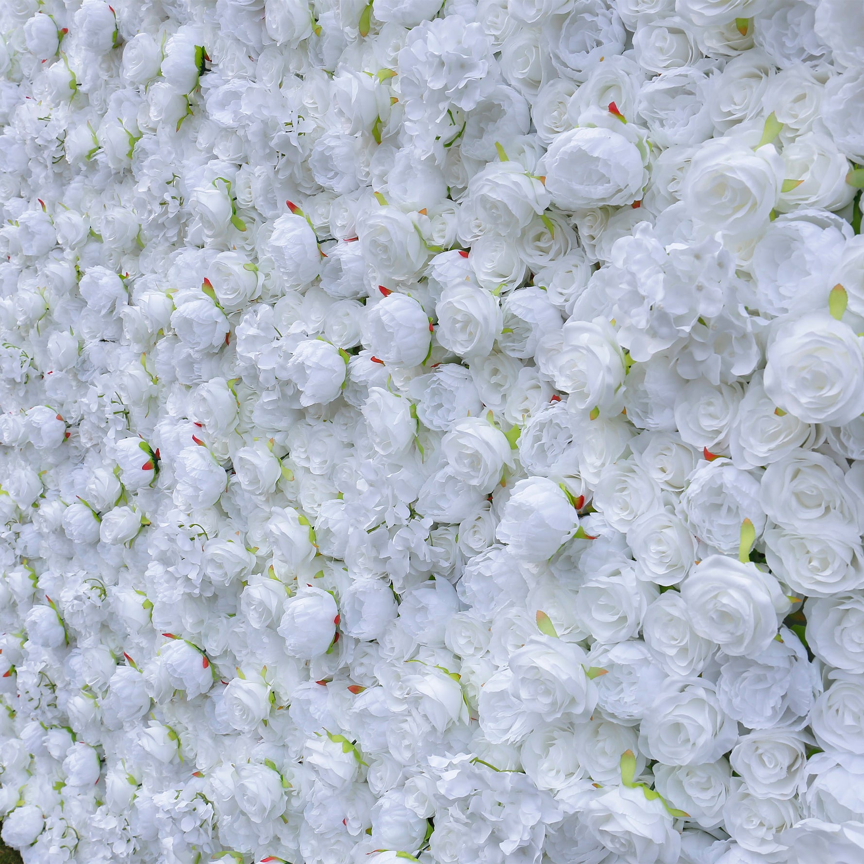 Aliflowers 3D Fabric Artificial White Rose Flower Wall for Bridal Shower ALFWL054 - Ali Flowers