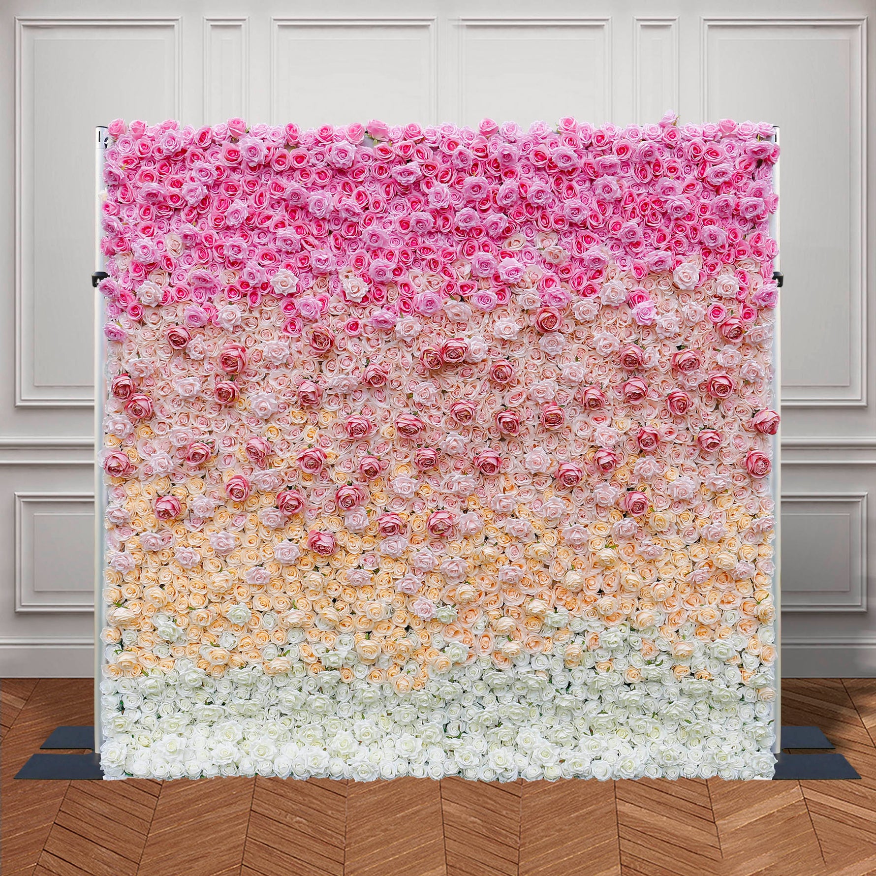 aliflowers 3D gradient rose fabric flower wall wedding party decoration background