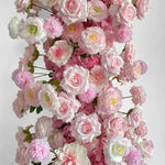 Aliflowers 3D Pink Rose Horns Arch – Wedding Ceremony Floral Backdrop for Indoor & Outdoor Events