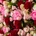 Aliflowers 3D Pink Rose Roller Curtain Decoration Wedding Flower Background Wall