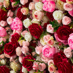 Aliflowers 3D Pink Rose Roller Curtain Decoration Wedding Flower Background Wall