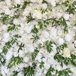 Aliflowers White Dahlia with Plants Flower Wall for Wedding ALFWL076 - Ali Flowers