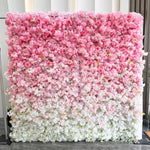 Aliflowers 3D Sakura Pink Gradient Fabric Floral Wall Banquet Wedding Backdrop Decoration ALFWL183