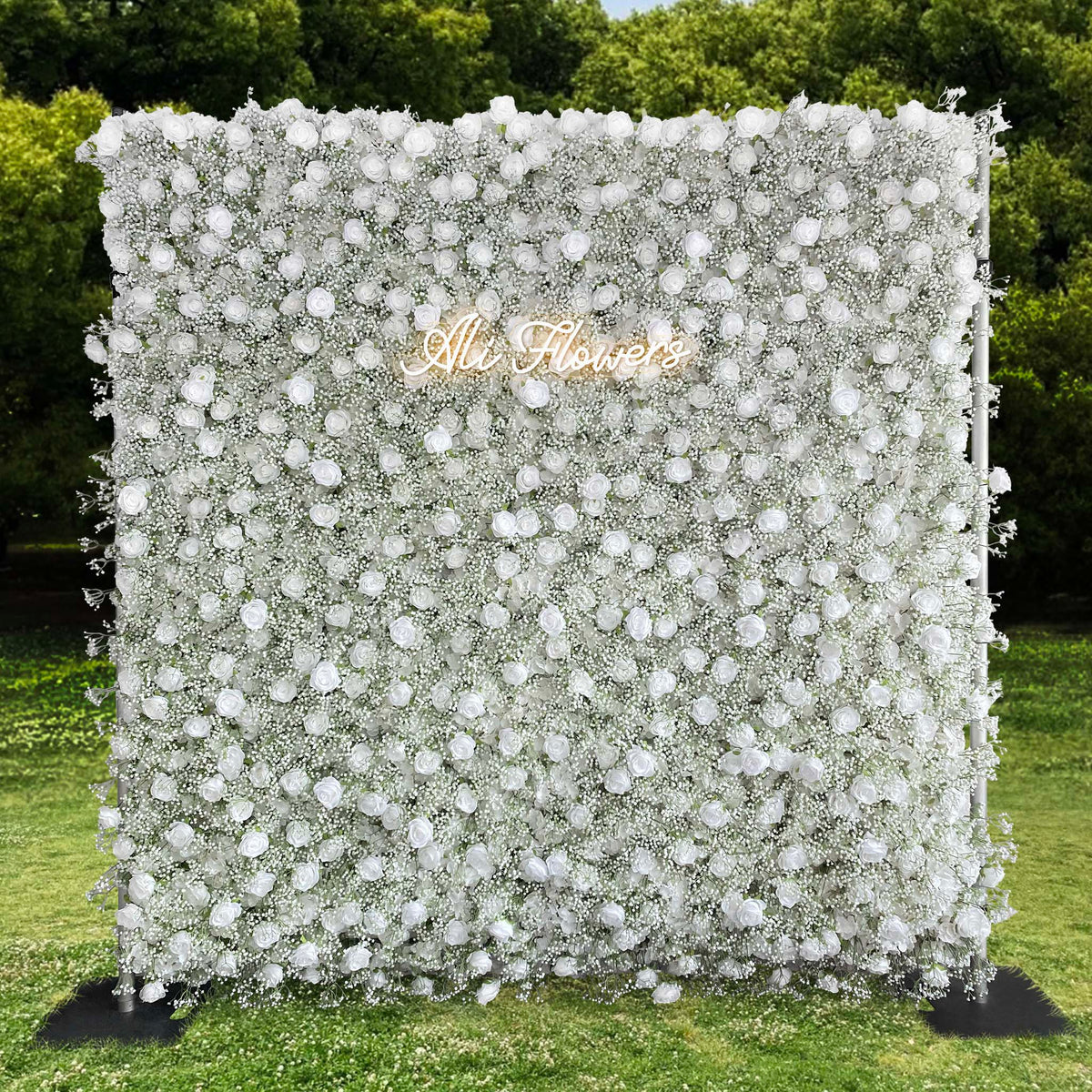 Aliflowers 5D Baby's Breath Flower Wall for Bridal Shower