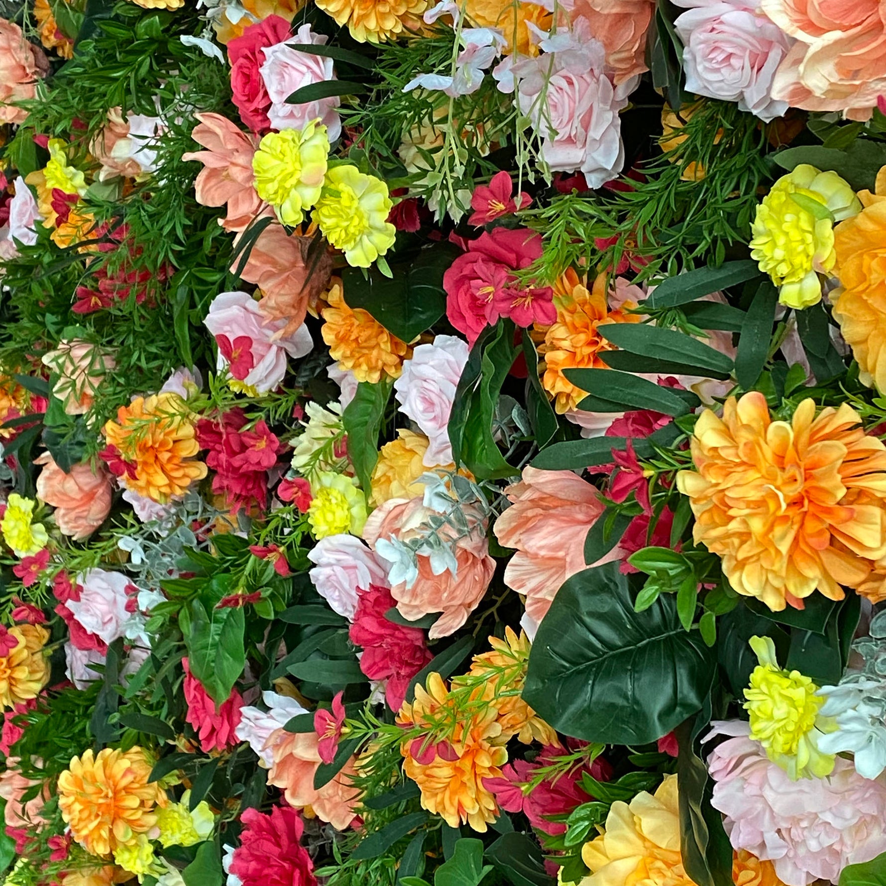 Aliflowers 5D Colorful Floral Fabric Flower Wall Event Party Backdrop Decoration