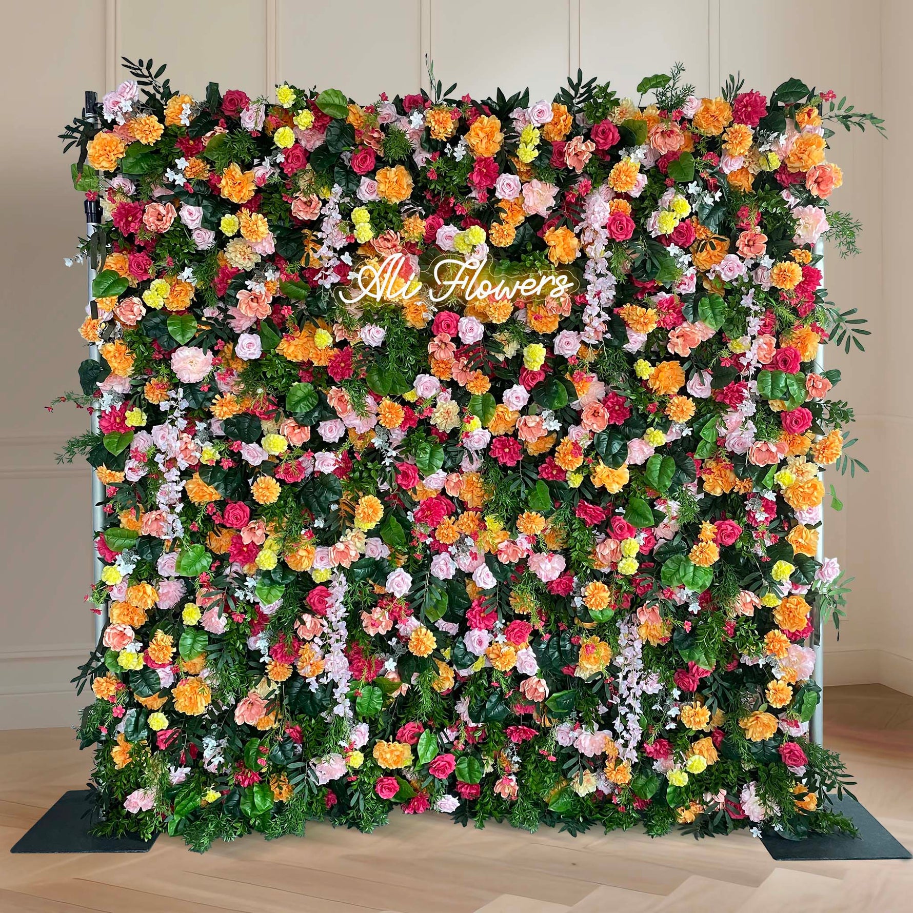Aliflowers 5D Colorful Floral Fabric Flower Wall Event Party Backdrop Decoration