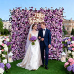 Aliflowers 5D Light Purple Fabric Flower Wall Wedding Backdrop Party Decoration ALFWL169