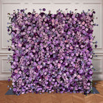 Aliflowers 5D Light Purple Fabric Flower Wall Wedding Backdrop Party Decoration ALFWL169