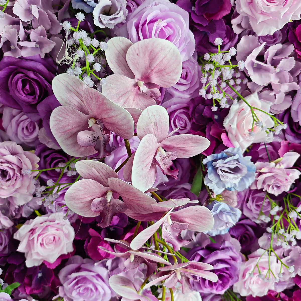 Aliflowers 5D Light Purple Fabric Flower Wall Wedding Backdrop Party Decoration ALFWL169