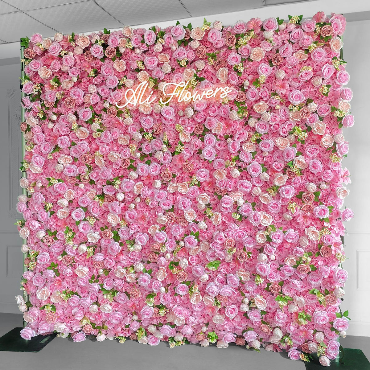 Aliflowers 5D Pink Rose Flower Wall Wedding Party Flower Decoration Background