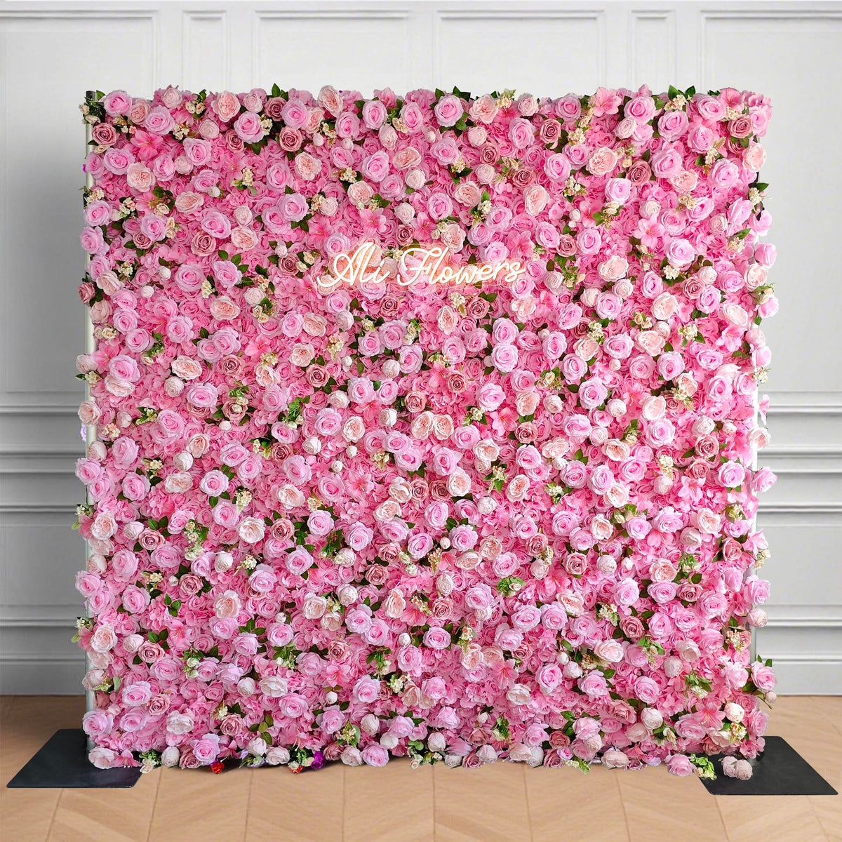 Aliflowers 5D Pink Rose Flower Wall Wedding Party Flower Decoration Background