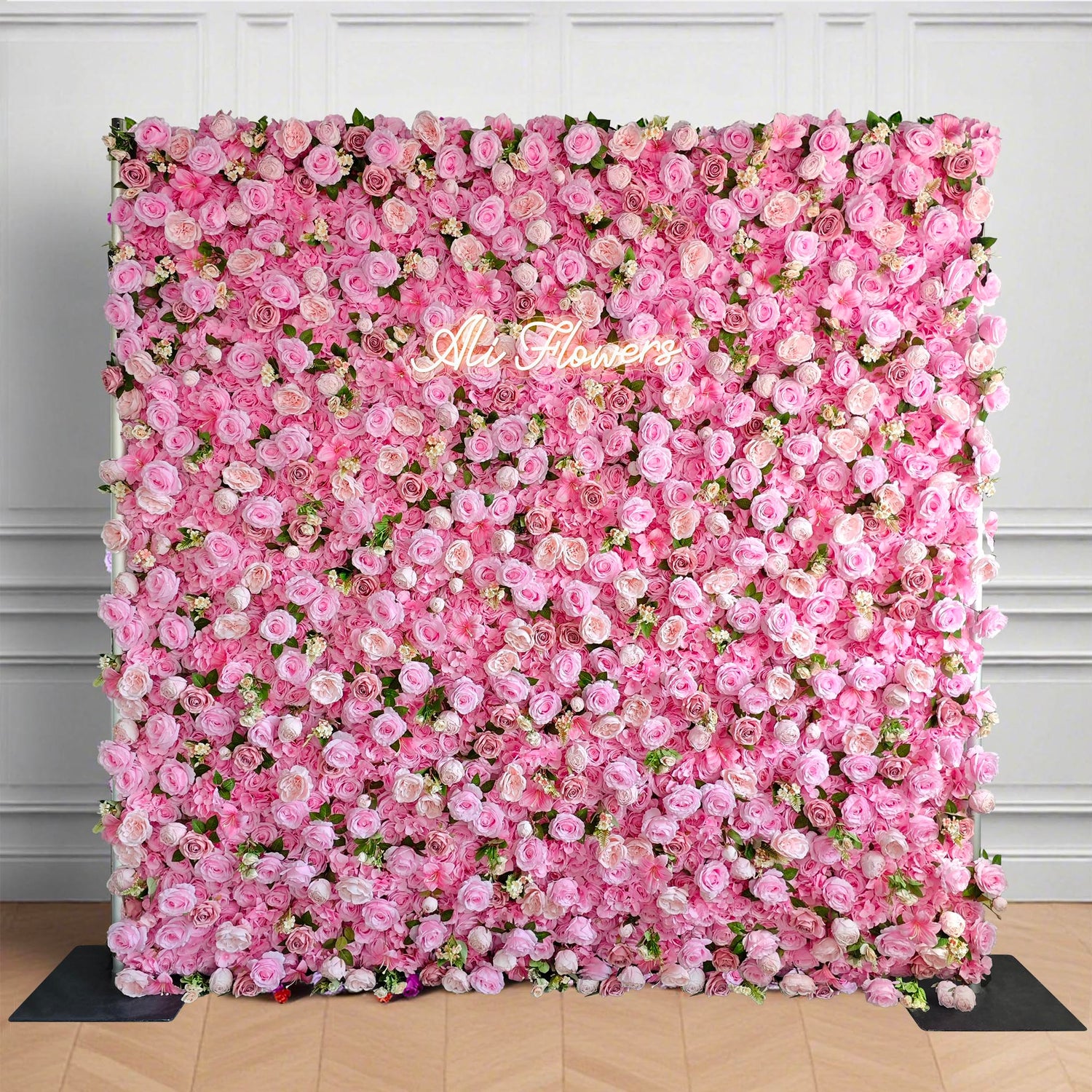 Aliflowers 5D Pink Rose Flower Wall Wedding Party Flower Decoration Background