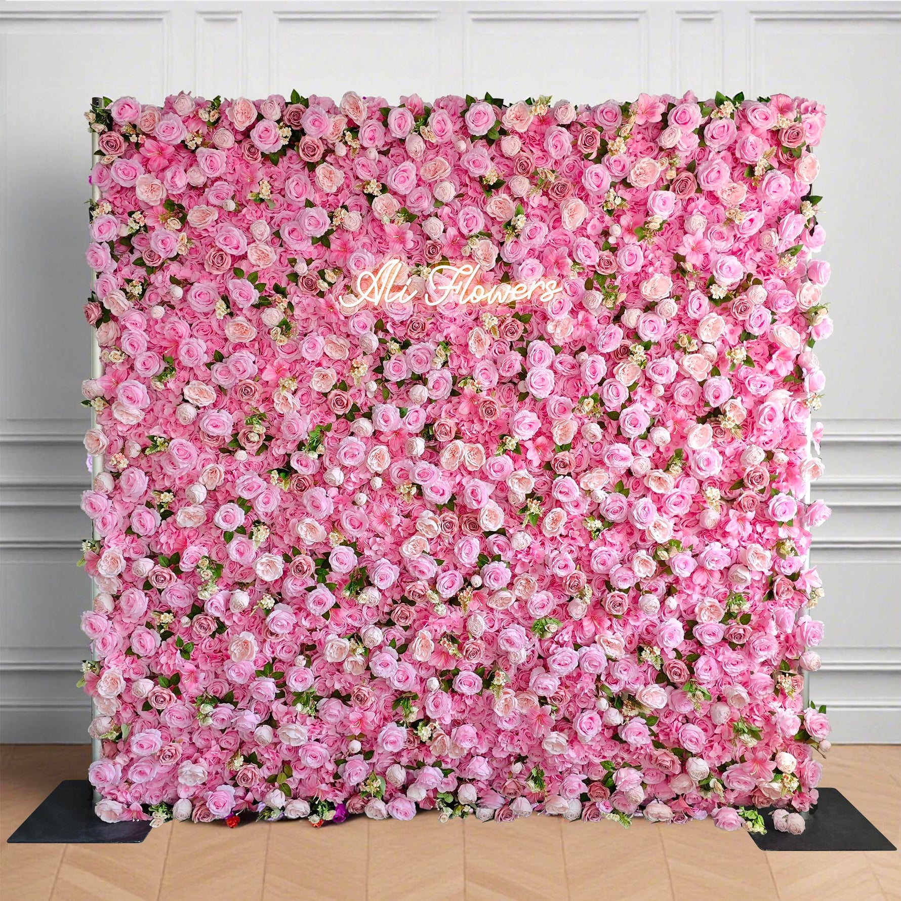 Aliflowers 5D Pink Rose Flower Wall Wedding Party Flower Decoration Background