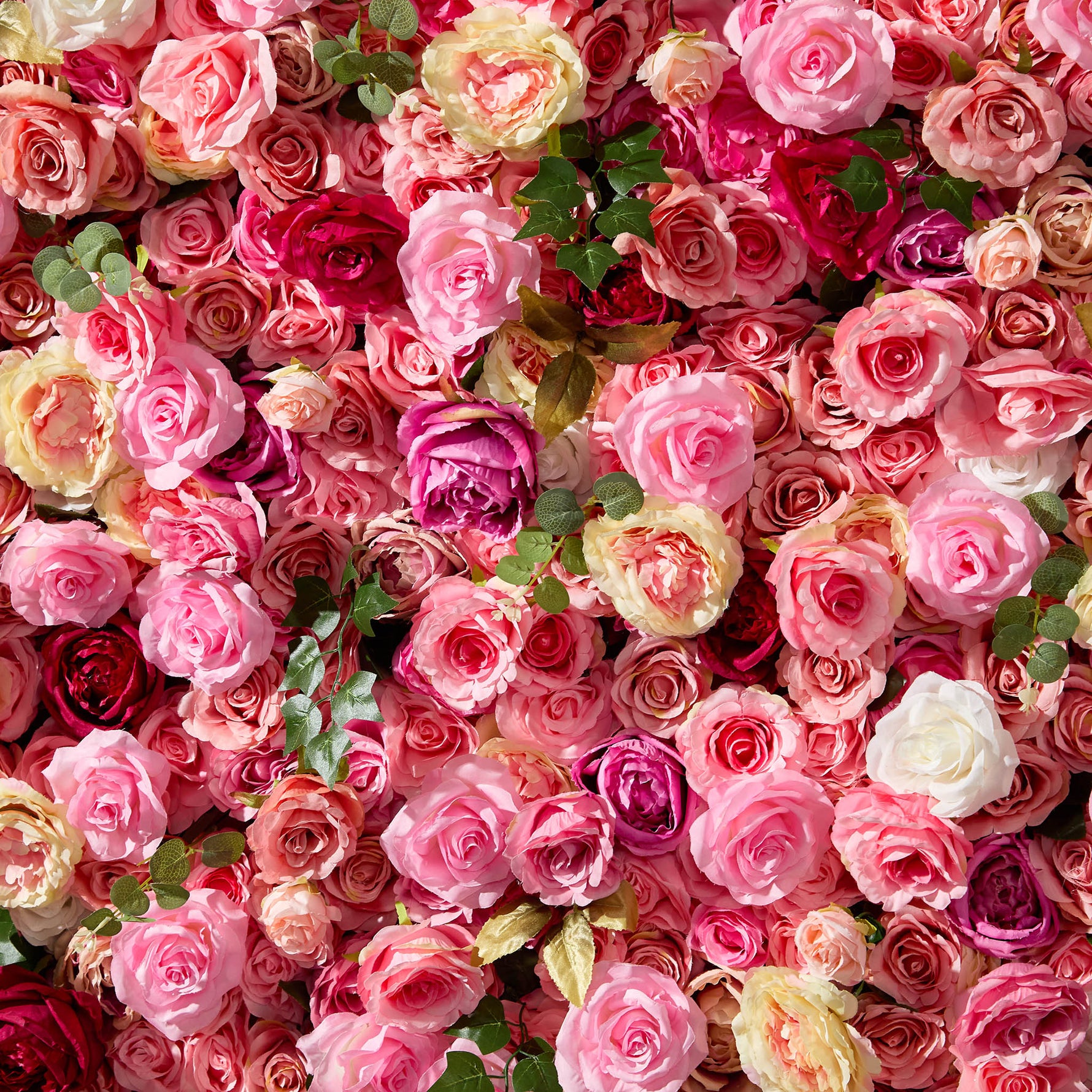 5D pink silk rose roller curtain artificial flower wall