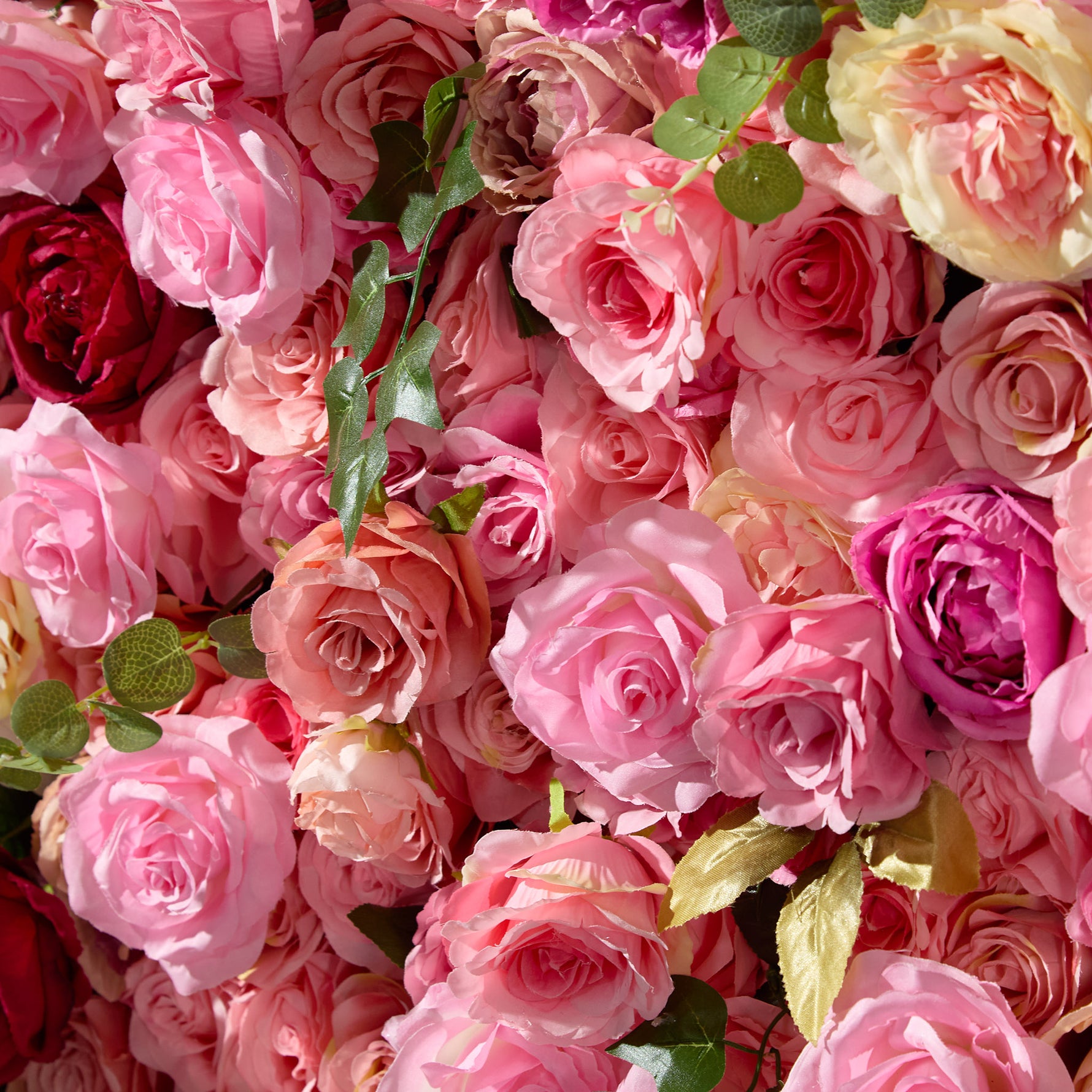 Aliflowers 5D Pink Silk Rose Roller Curtain | Artificial Flower Wall for Wedding Decoration