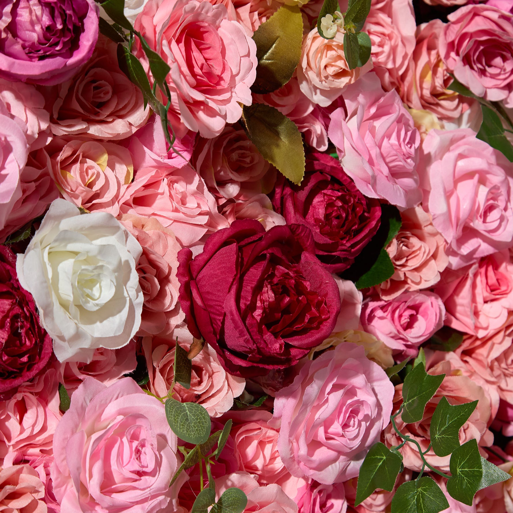 5D pink silk rose roller curtain artificial flower wall