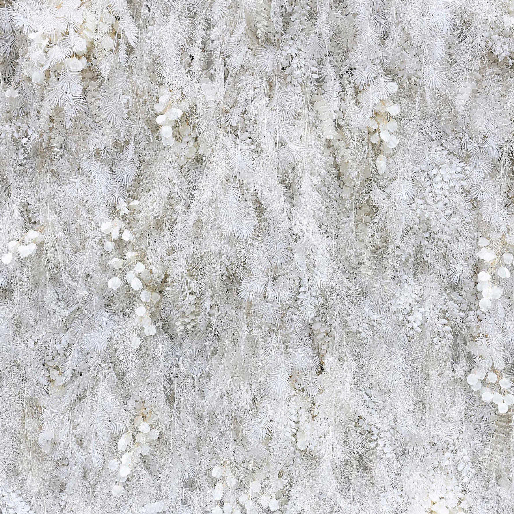 Aliflowers All White Hanging Floral Wall for Photo Booth Backdrop ALFWL125 - Ali Flowers