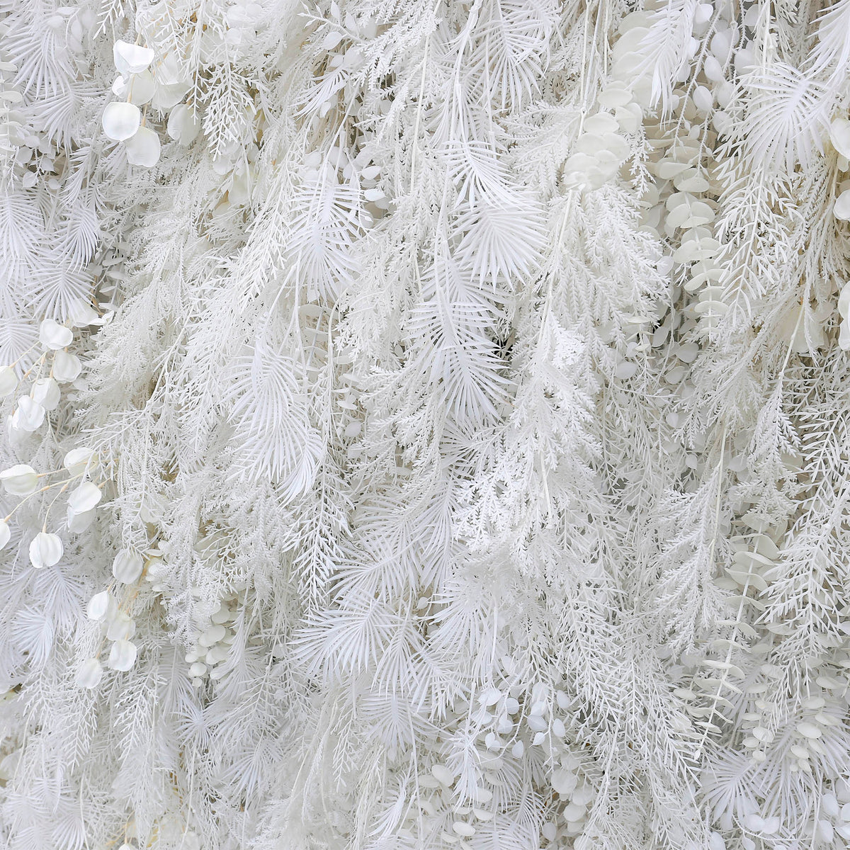 Aliflowers All White Hanging Floral Wall for Photo Booth Backdrop ALFWL125 - Ali Flowers