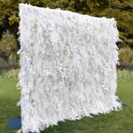 Aliflowers All White Hanging Floral Wall for Photo Booth Backdrop ALFWL125 - Ali Flowers