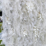 Aliflowers All White Hanging Floral Wall for Photo Booth Backdrop ALFWL125 - Ali Flowers