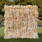 Aliflowers Artificial Handmade Dried Yellow Pampas Grass Wall for Event Party Wedding Backdrop Decor Prop ALFWL128 - Ali Flowers