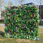 Aliflowers Artificial Tropical Green Wall Backdrop With A Variety Of Leaves For Event And Party Decorations ALFWL146